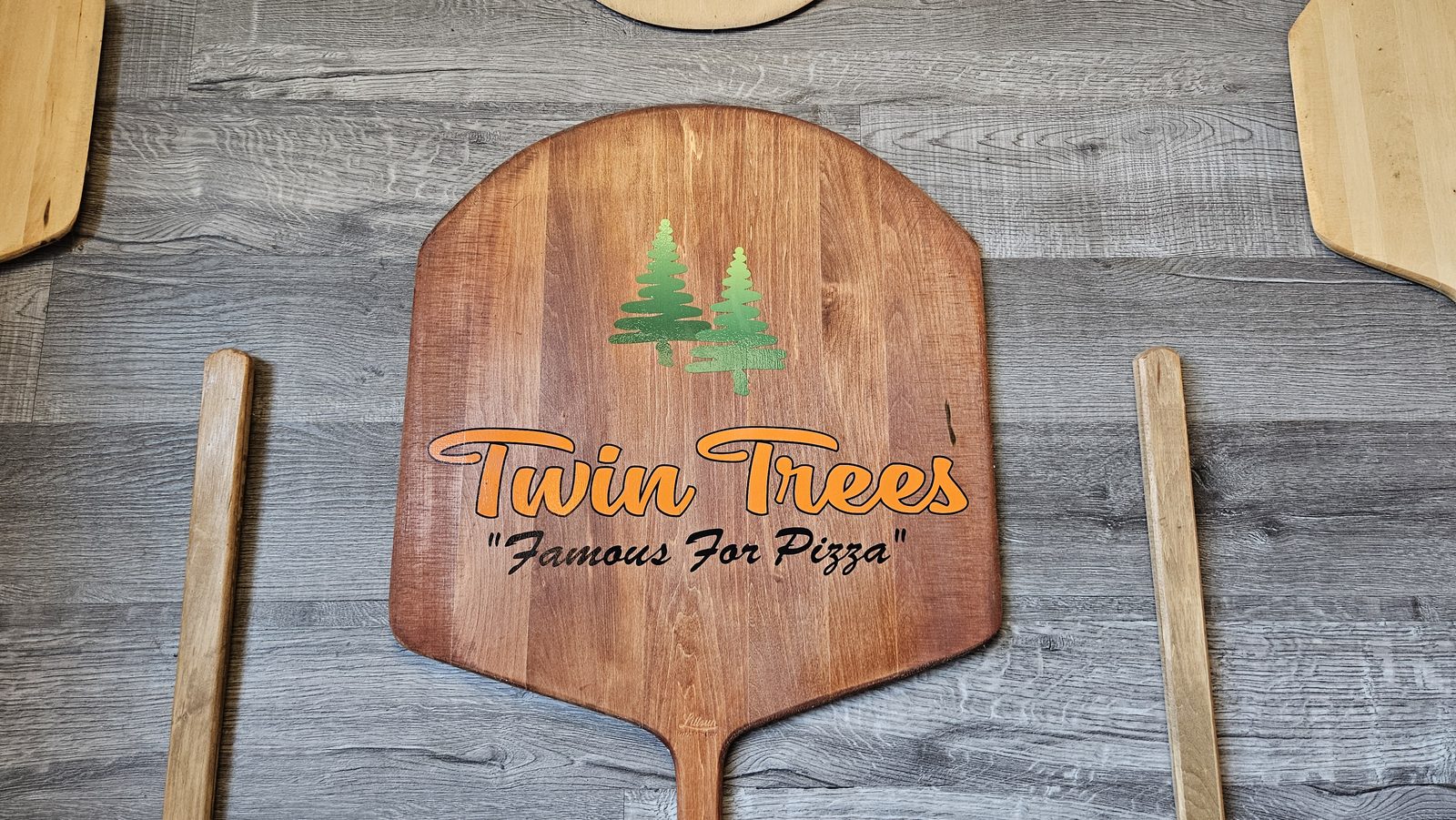 Twin Trees branded pizza peel