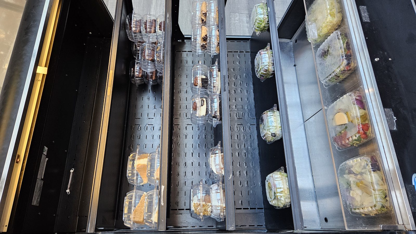 Grab-and-go cooler shelves