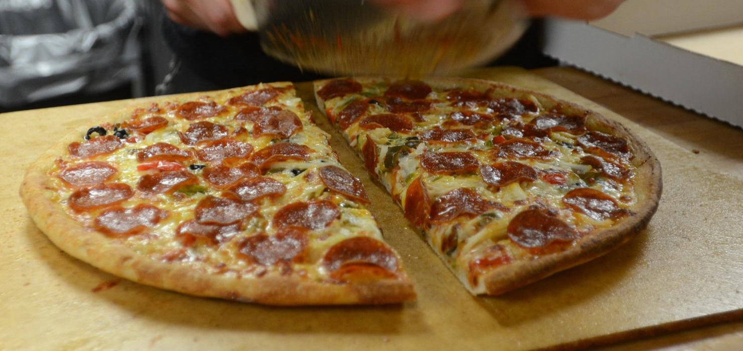 Twin Trees pizza fresh out of the box